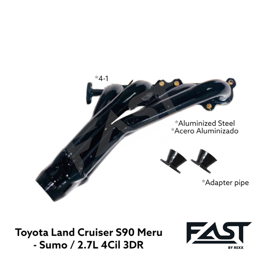 Headers FAST 4-1 Toyota LandCruiser 90 Series Meru/Sumo 3DR Engine 2.7L Acero aluminizado - Incluye puntas de acople.